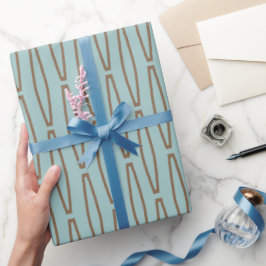 Blassblaue geometrische Wiederholung Geschenkpapier