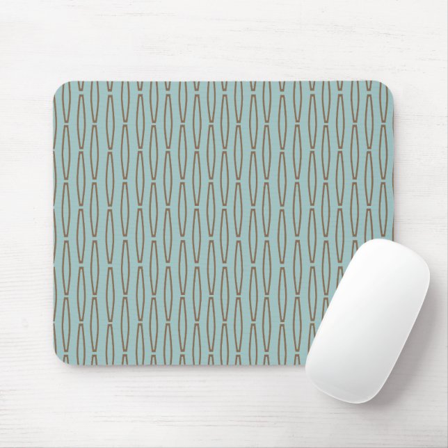 Blassblaue geometrische Wiederholung Mousepad (Mit Mouse)