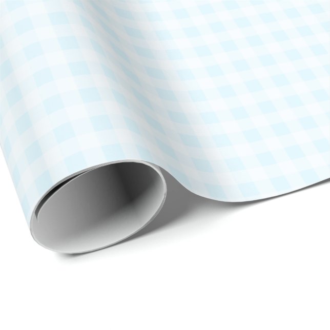 Blassblaue Gingham-Geschenkpapier Geschenkpapier (Rolleneckpunkt)