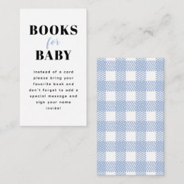 Blassblaue Gingham Kariert Baby Showbuchanfrage Begleitkarte