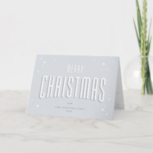 Blassblaue Retro Stars Frohe Weihnachts-Foto Feiertagskarte