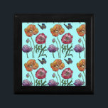 Blassblaue Shabby Mohndekor Blumenmotive Kunst Erinnerungskiste<br><div class="desc">Geschenkboxen in hellblauem Mohn. Ein prächtiges Blumendesign. Entworfen aus meinen ursprünglichen Aquarellbildern,  die ich aus meinem eigenen Blumengarten gemalt habe.</div>