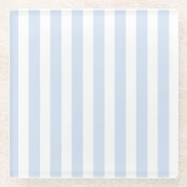 Blassblaue und weiße Streifen aus Süßigkeiten Glasuntersetzer