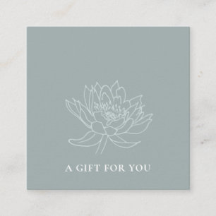 BLAßBLAUES GOLDLOTUS BLUMEN GESCHENKGUTSCHEIN QUADRATISCHE VISITENKARTE