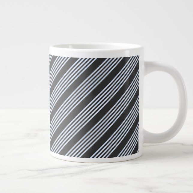 Blassblaues Muster mit fünf Streifen Jumbo-Tasse (Rechts)