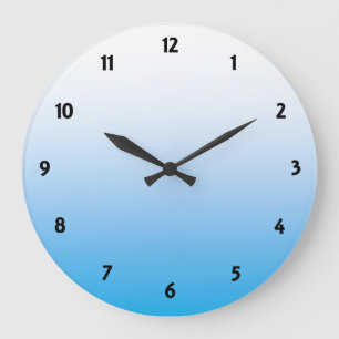 Blassblaues Zwei-Ton Große Wanduhr