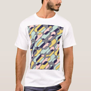 Blasse Farben Geometrisch: Retro-Muster T-Shirt