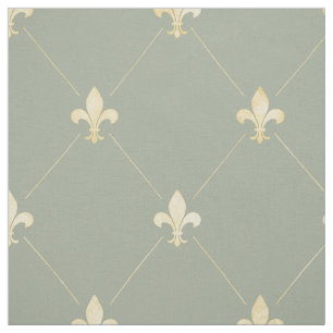 Blasse Gold Fleur-de-Lis (groß) Stoff