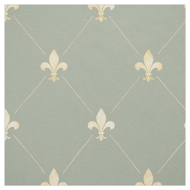 Blasse Gold Fleur-de-Lis (groß) Stoff (Muster)