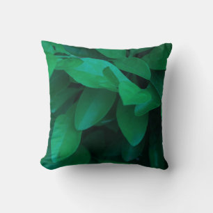 Blasse grüne Pflanzenblätter Wurf Kissen