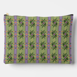 Blasse Lavendelstreifen mit grüner Accessoire-Tasc Zubehörtasche