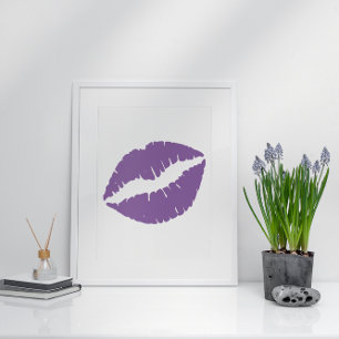 Blasse lila Lippenstift Lippen Poster