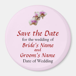 Blasse Magenta- und weiße Orchideen Save The Date Magnet