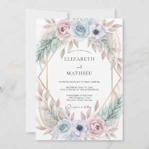 Blasse Periwinkle-Anemonen-Hochzeit Einladung