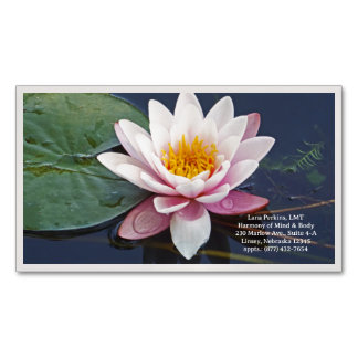 "BLASSE PINK LOTUSBLÜTE" Premium Leinwand (Glanz) Magnetische Visitenkarte
