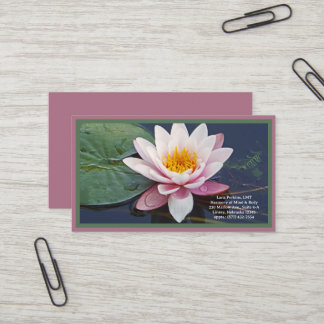 "BLASSE PINK LOTUSBLÜTE" Premium Leinwand (Glanz) Visitenkarte