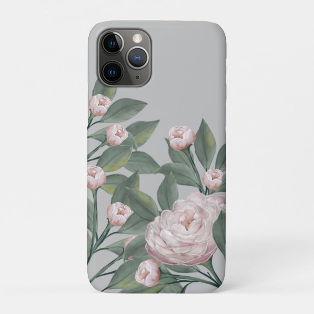 Blasse rosa Rosen mit editierbarem Hintergrund   Case-Mate iPhone Hülle (Rückseite)