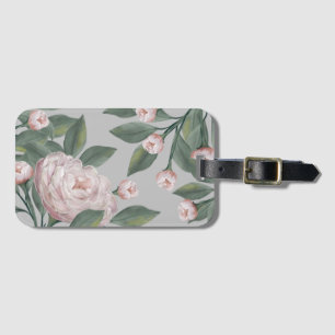 Blasse rosa Rosen mit editierbarem Hintergrund Gepäckanhänger
