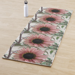 Blasse rosa Sonnenblume Yogamatte