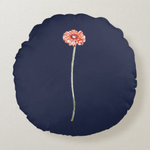 Blasse rote Gerbera-Blüte Rundes Kissen