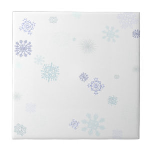 Blasse Schneeflocken Fliese