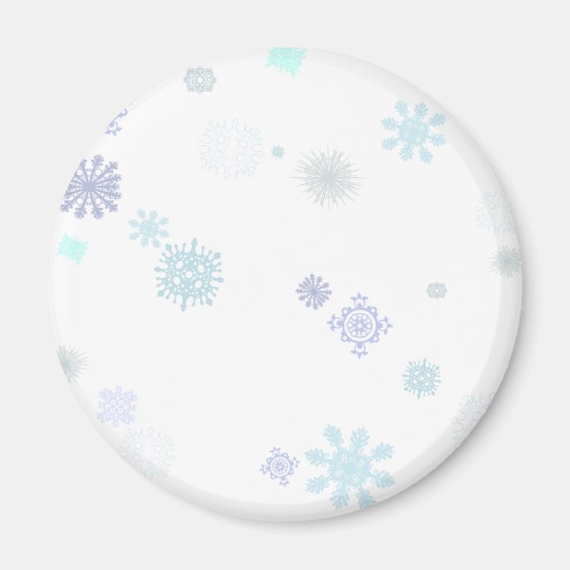 Blasse Schneeflocken Magnet (Vorne)