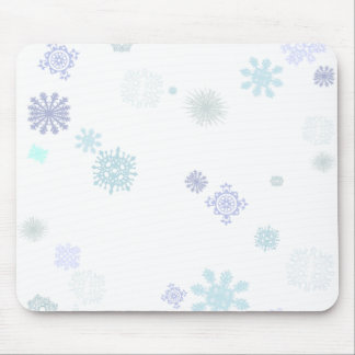 Blasse Schneeflocken Mousepad