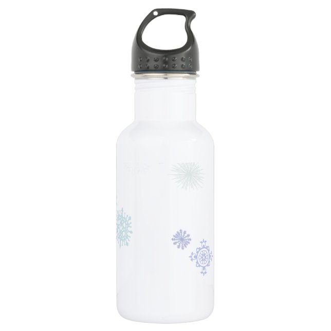 Blasse Schneeflocken Trinkflasche (Vorderseite)