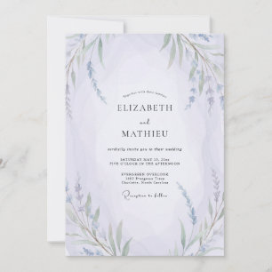 Blasse Veilchen-Wildblumen-Hochzeit Einladung