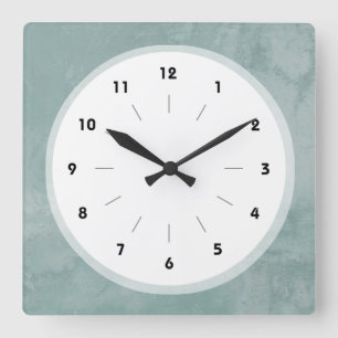 Blasse Vintage-Aqua-Grunge-Effekt alte italienisch Quadratische Wanduhr