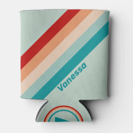 Blasseidenfarben Streifen mit Namen Dosenkühler