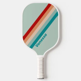 Blasseidenfarben Streifen mit Namen Pickleball Schläger
