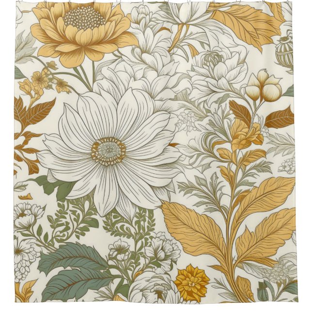 Blassene Blume Duschvorhang (Vorderseite)