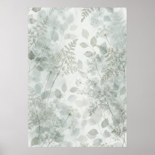 Blasser Salbeifarn, Queen Anne Lace Muster Poster