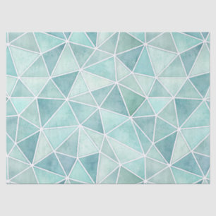 Blasses Aqua-Geometrisches Mosaik – Polygon Seidenpapier