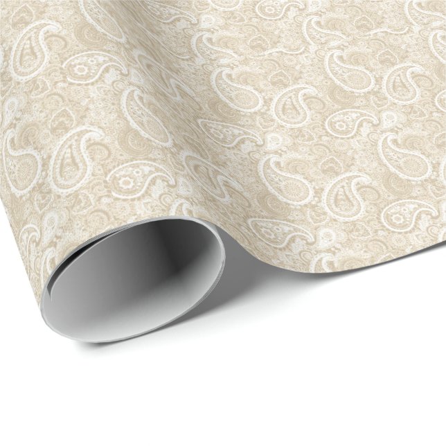 Blasses Brown Paisley Geschenkpapier (Rolleneckpunkt)