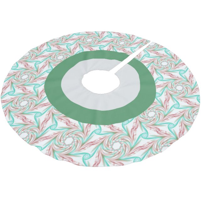 Blasses festes Holiday Tree Skirt Polyester Weihnachtsbaumdecke (Schrägansicht)