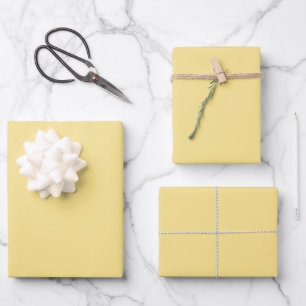 Blasses Gelb Pastell Frühling Sommer Farbe Geschenkpapier Set