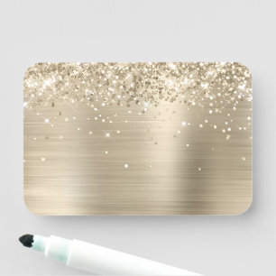 Blasses Goldglitter und Folie leer Namensschild