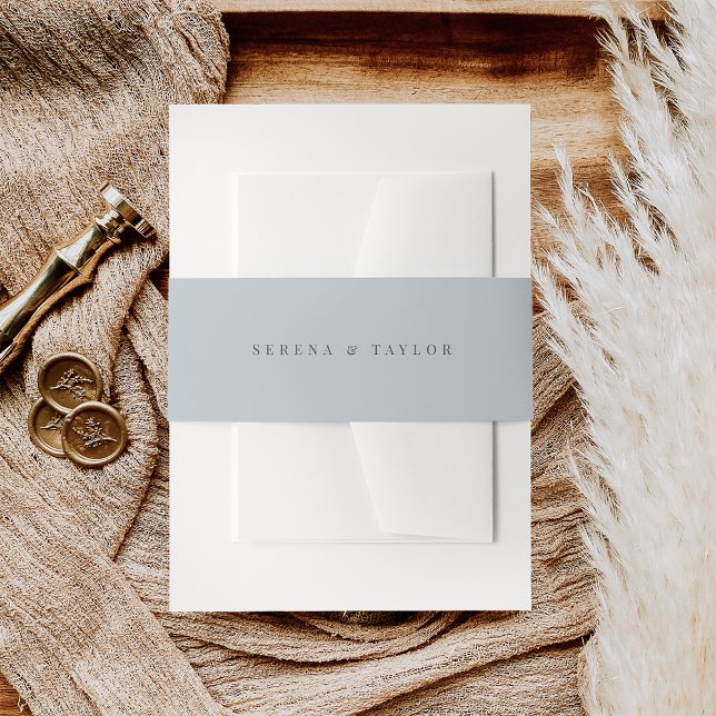 Blasses Küstenblau + Hochzeitsbriefe Einladungsbanderole (Von Creator hochgeladen)