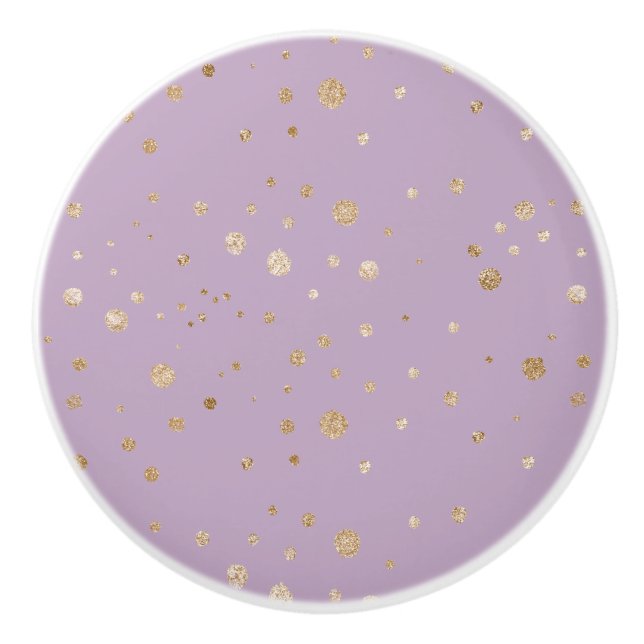 Blasses Lavendel mit Glittery Circles Keramikknauf (Vorderseite)