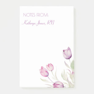 Blasses Lila Floral Tulip Krankenpflege Post-it Klebezettel
