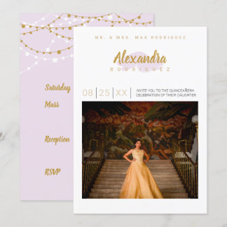 Blasses Lila Foto Quinceanera Einladung
