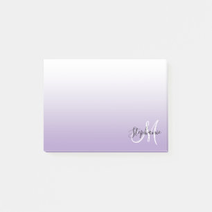 Blasses Lila Ombre Elegant Monogram Post-it Klebezettel