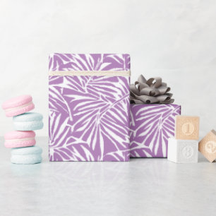 Blasses Lila tropisches Leaf-Wiederholmuster Geschenkpapier