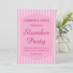 BLASSES ROSA PERSONALISIERTER NAME PYJAMAPARTY EINLADUNG