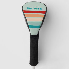 Blasses Seeglas über Streifen mit Namen Golf Headcover