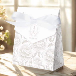 Blasses Taupe-Monogrammwappen Chinoiserie Pfingstr Geschenkschachtel