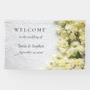 Blassfarbene Narzissen Blume zur Textur Banner
