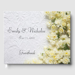 Blassfarbene Narzissen Blume zur Textur Gästebuch